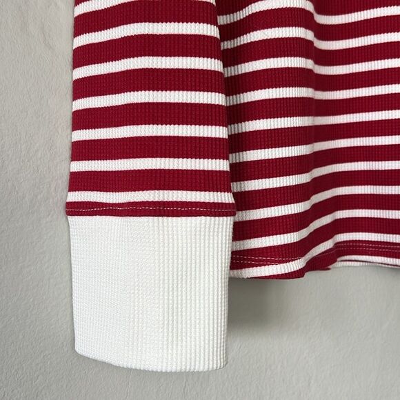 Lucky Brand Waffle Stretchy Red/White Stripe Pajama Set - Picture 6 of 11